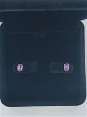 Amethyst Gold-Stone Earrings 14K Yellow Gold 0.82g